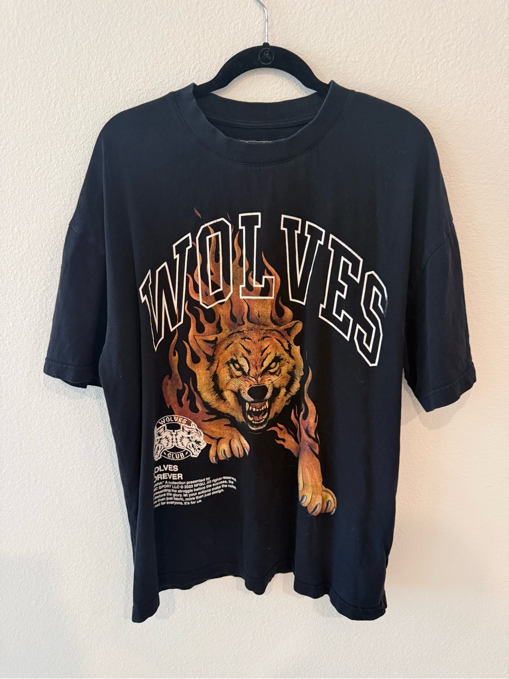 Darc Sport Wolves Graphic Tee with Fiery Wolf Print